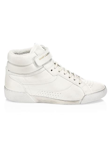 ysl lenny sneakers street|Saint Laurent Lenny Mixed Media High.